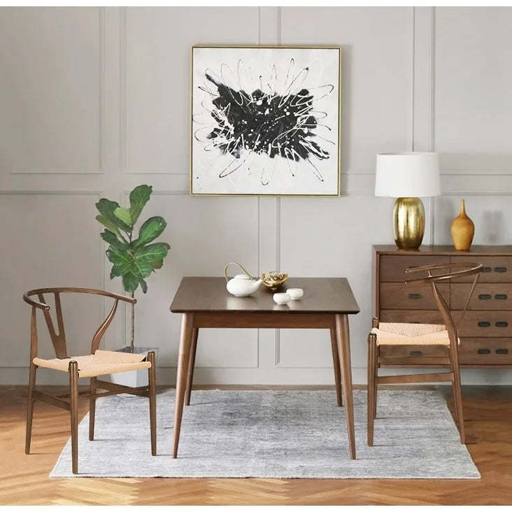 Solid Wood Rope Woven Accent Chair, Single – Natural / Black / Walnut / White