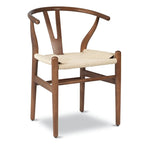 Solid Wood Rope Woven Accent Chair, Single – Natural / Black / Walnut / White