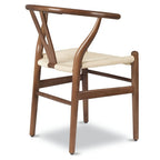 Solid Wood Rope Woven Accent Chair, Single – Natural / Black / Walnut / White