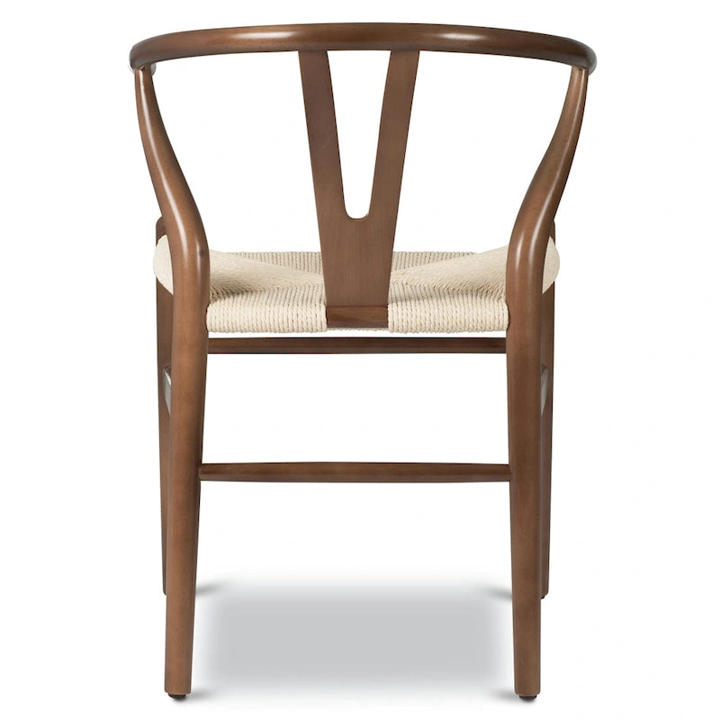 Solid Wood Rope Woven Accent Chair, Single – Natural / Black / Walnut / White