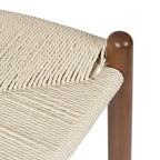 Solid Wood Rope Woven Accent Chair, Single – Natural / Black / Walnut / White