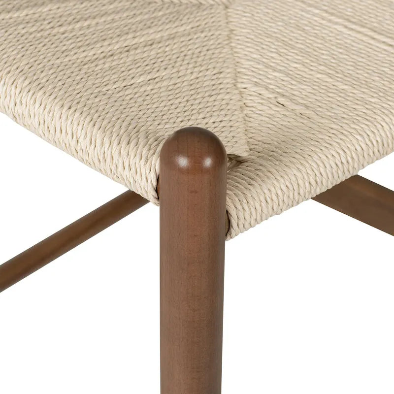 Solid Wood Rope Woven Accent Chair, Single – Natural / Black / Walnut / White