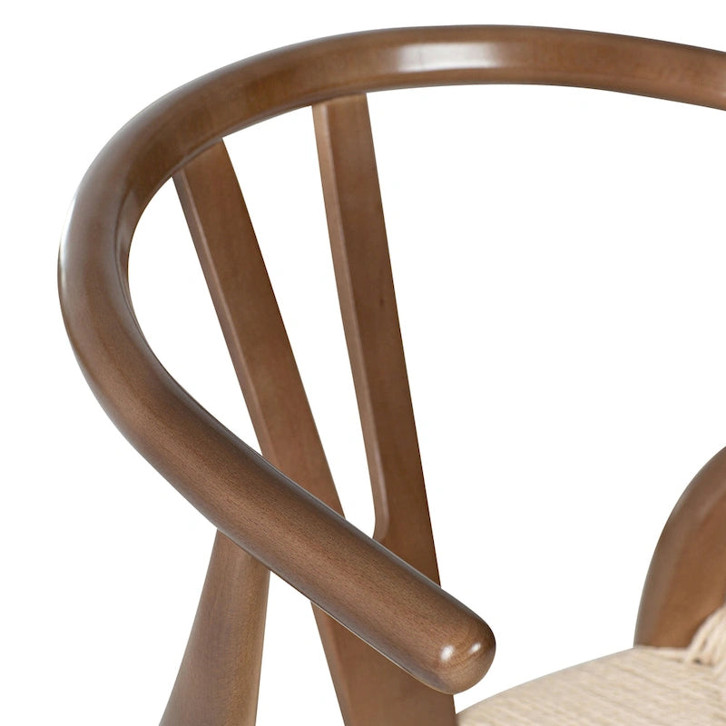 Solid Wood Rope Woven Accent Chair, Single – Natural / Black / Walnut / White