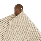 Solid Wood Rope Woven Accent Chair, Single – Natural / Black / Walnut / White