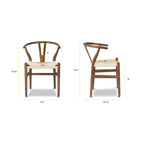 Solid Wood Rope Woven Accent Chair, Single – Natural / Black / Walnut / White