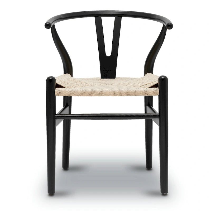 Solid Wood Rope Woven Accent Chair, Single – Natural / Black / Walnut / White