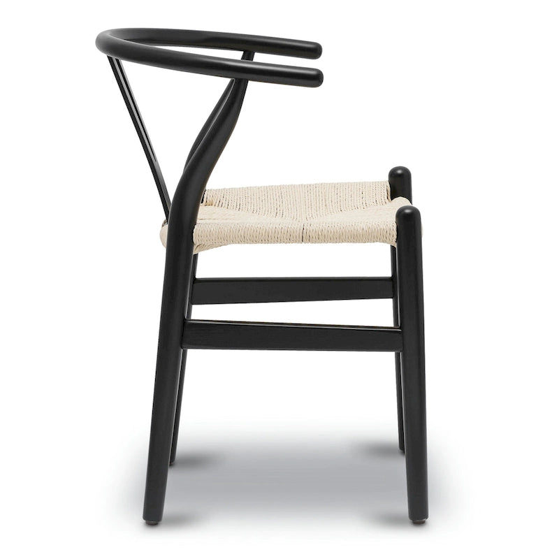 Solid Wood Rope Woven Accent Chair, Single – Natural / Black / Walnut / White