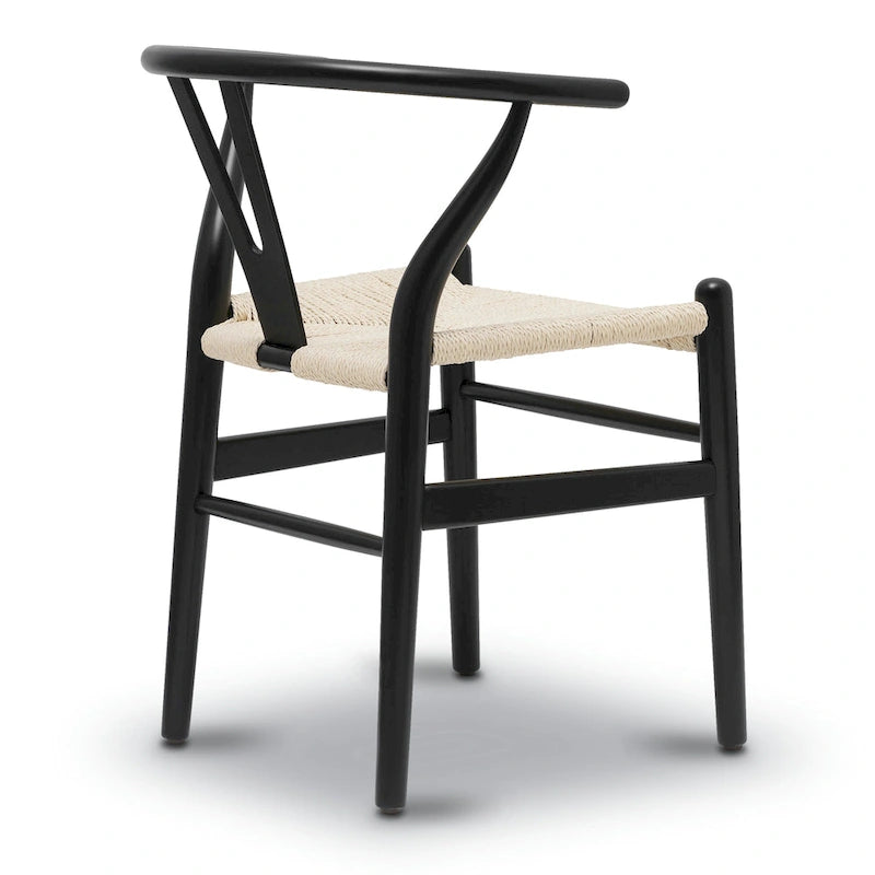 Solid Wood Rope Woven Accent Chair, Single – Natural / Black / Walnut / White