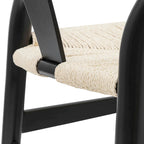 Solid Wood Rope Woven Accent Chair, Single – Natural / Black / Walnut / White