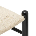 Solid Wood Rope Woven Accent Chair, Single – Natural / Black / Walnut / White