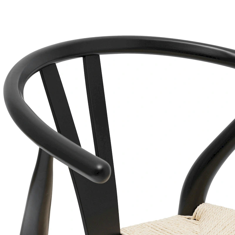 Solid Wood Rope Woven Accent Chair, Single – Natural / Black / Walnut / White