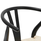 Solid Wood Rope Woven Accent Chair, Single – Natural / Black / Walnut / White