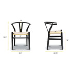 Solid Wood Rope Woven Accent Chair, Single – Natural / Black / Walnut / White
