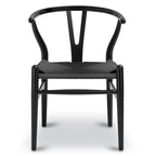 Solid Wood Rope Woven Accent Chair, Single – Natural / Black / Walnut / White