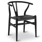 Solid Wood Rope Woven Accent Chair, Single – Natural / Black / Walnut / White