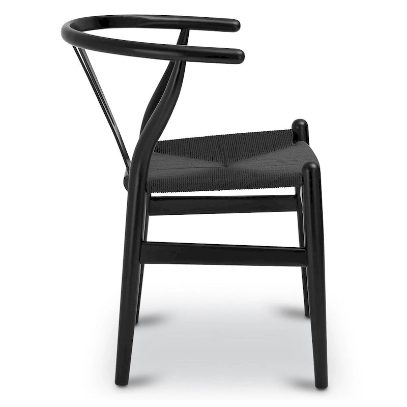 Solid Wood Rope Woven Accent Chair, Single – Natural / Black / Walnut / White