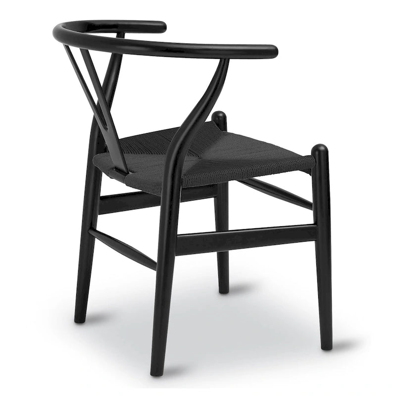 Solid Wood Rope Woven Accent Chair, Single – Natural / Black / Walnut / White