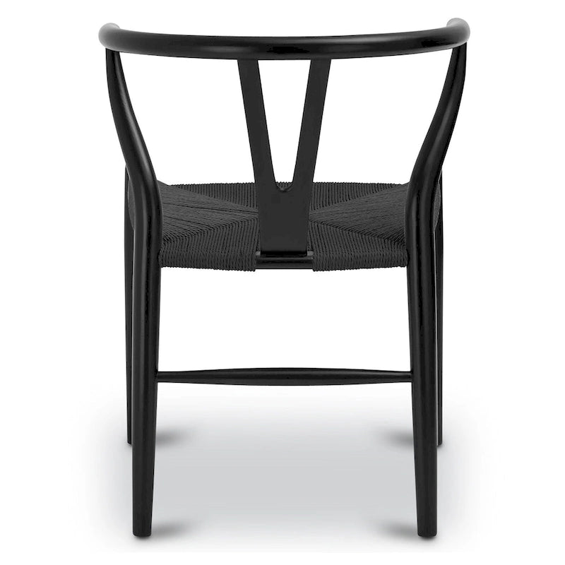 Solid Wood Rope Woven Accent Chair, Single – Natural / Black / Walnut / White