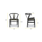 Solid Wood Rope Woven Accent Chair, Single – Natural / Black / Walnut / White