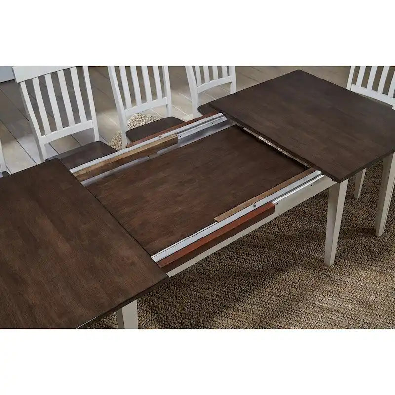 Alabaster & Espresso 2-Tone Farmhouse Dining Set, Seats 12