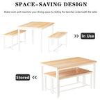 Black/Natural/Rustic Brown Industrial Style 3-Piece Dining Table Set for 4