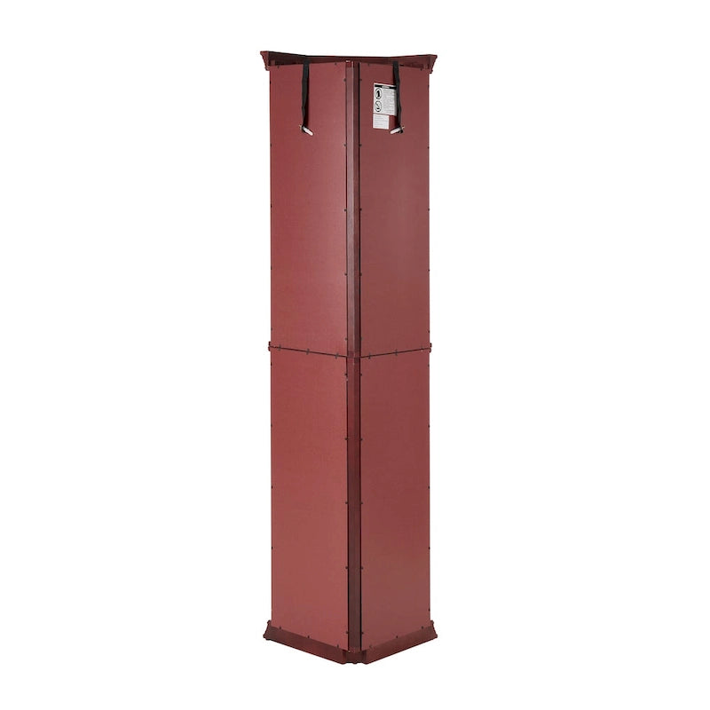 Cherry & Oak Corner Curio Cabinet with Light, Mirrored Back & Tempered Glass Shelves