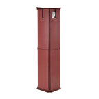 Cherry & Oak Corner Curio Cabinet with Light, Mirrored Back & Tempered Glass Shelves