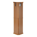 Cherry & Oak Corner Curio Cabinet with Light, Mirrored Back & Tempered Glass Shelves