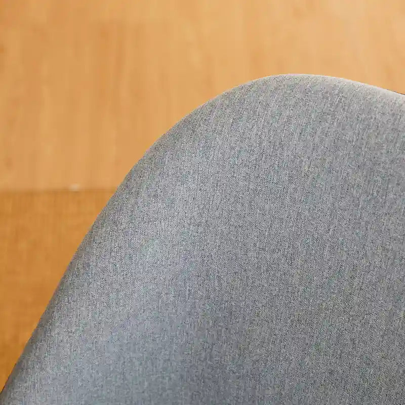 Grey Dining Side Chair, PU Leather & Fabric, Set of 4