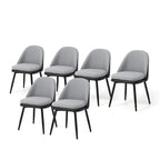 Grey Dining Side Chair, PU Leather & Fabric, Set of 4