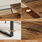 Black Brown Extendable Dining Table, Rectangular, Seats 6–8