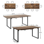 Black Brown Extendable Dining Table, Rectangular, Seats 6–8