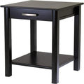 Espresso Wood Finish End Table, 20.5"W x 20.5"D x 31.1"H, 1-Person