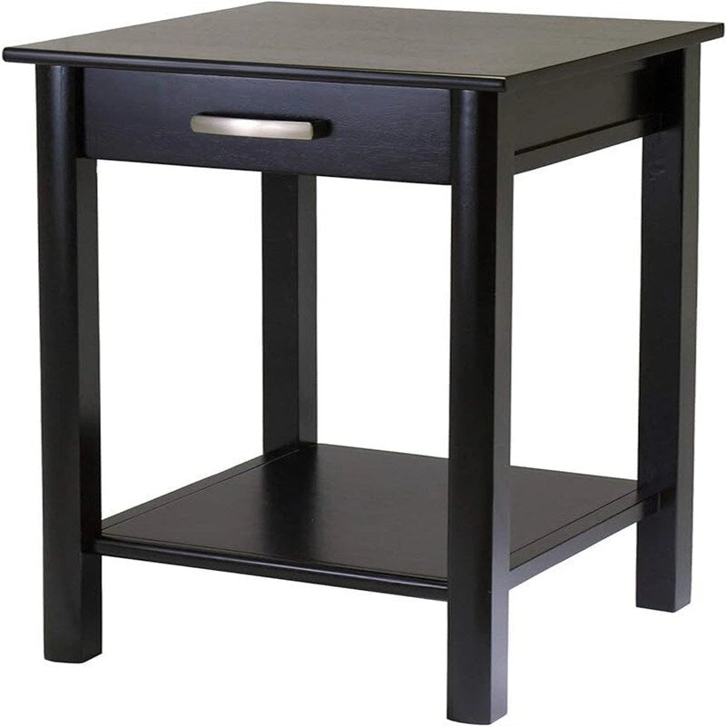 Espresso Wood Finish End Table, 20.5"W x 20.5"D x 31.1"H, 1-Person