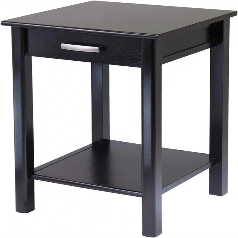Espresso Wood Finish End Table, 20.5"W x 20.5"D x 31.1"H, 1-Person