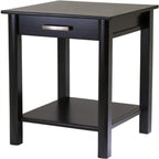 Espresso Wood Finish End Table, 20.5"W x 20.5"D x 31.1"H, 1-Person