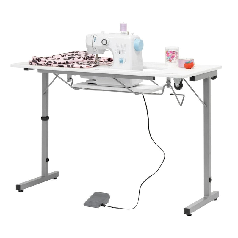 Sew Ready Rollaway II Sewing Table Silver/White Portable Folding Rolling