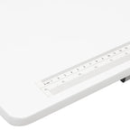 White, Single-Person Portable Folding Sewing & Craft Table with Wheels