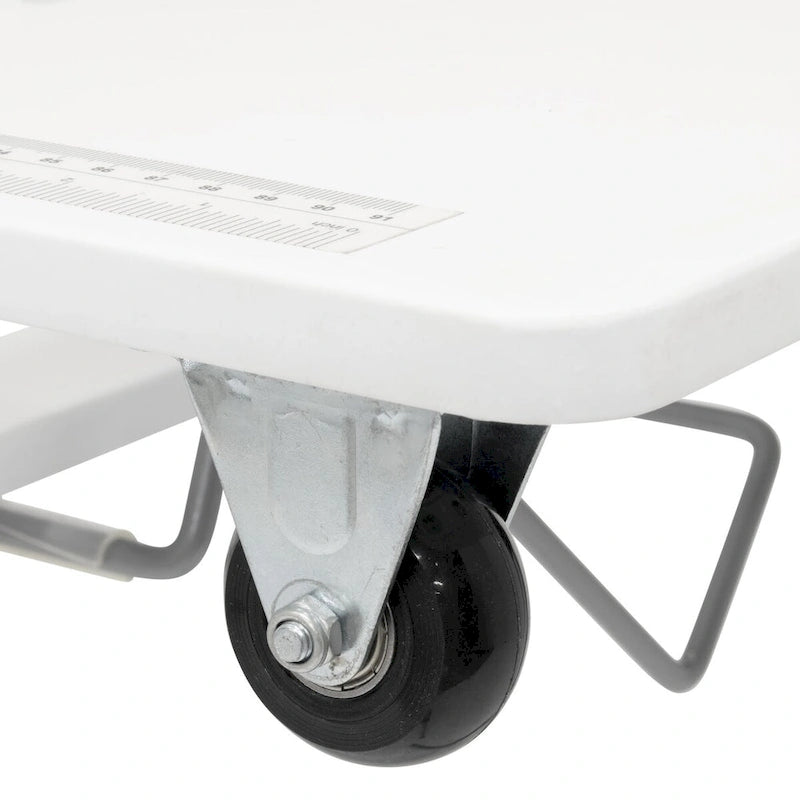 White, Single-Person Portable Folding Sewing & Craft Table with Wheels