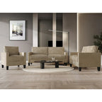 Champagne / Light Blue / Brown / Red / Grey / Black Corduroy Velvet Mid-Century Modern 3-Seat Sofa Set