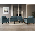 Champagne / Light Blue / Brown / Red / Grey / Black Corduroy Velvet Mid-Century Modern 3-Seat Sofa Set