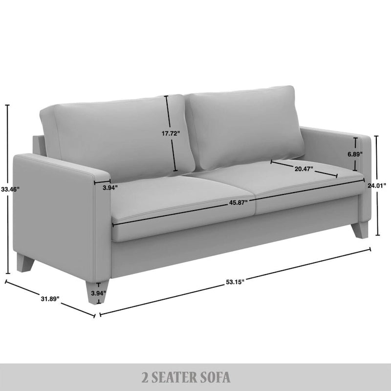 Champagne / Light Blue / Brown / Red / Grey / Black Corduroy Velvet Mid-Century Modern 3-Seat Sofa Set