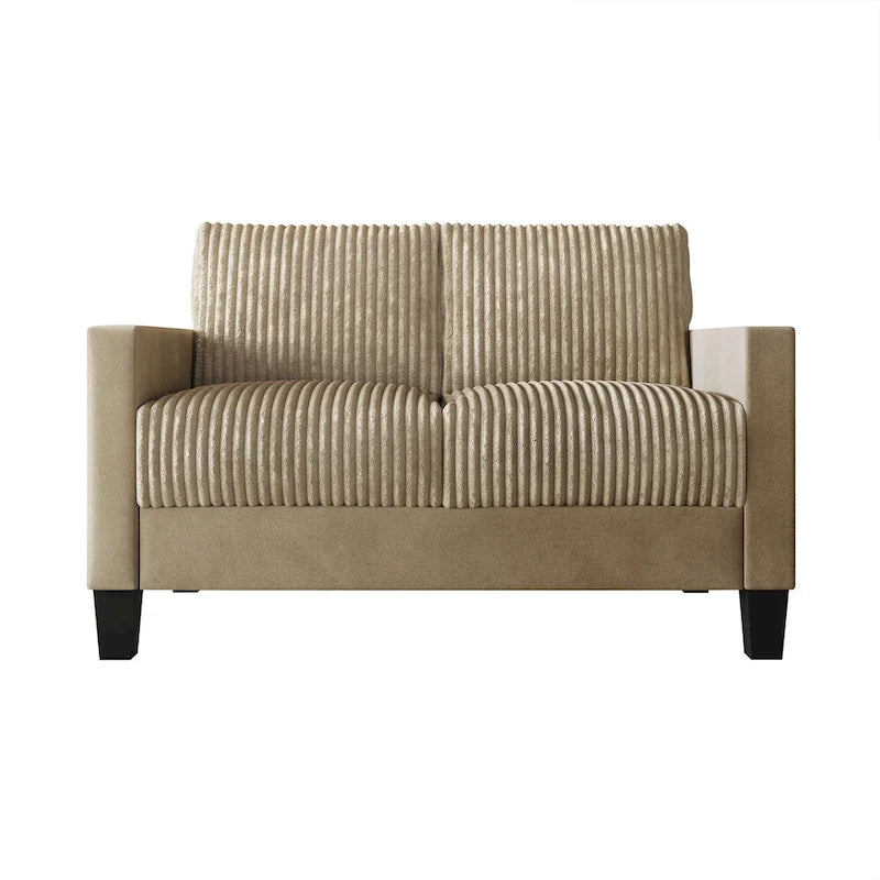 Champagne / Light Blue / Brown / Red / Grey / Black Corduroy Velvet Mid-Century Modern 3-Seat Sofa Set