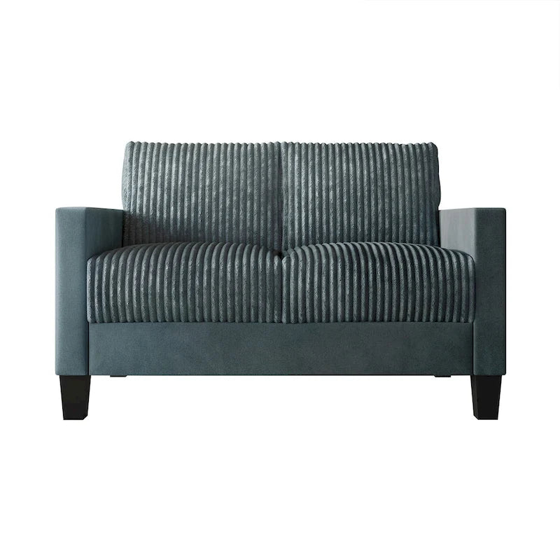 Champagne / Light Blue / Brown / Red / Grey / Black Corduroy Velvet Mid-Century Modern 3-Seat Sofa Set