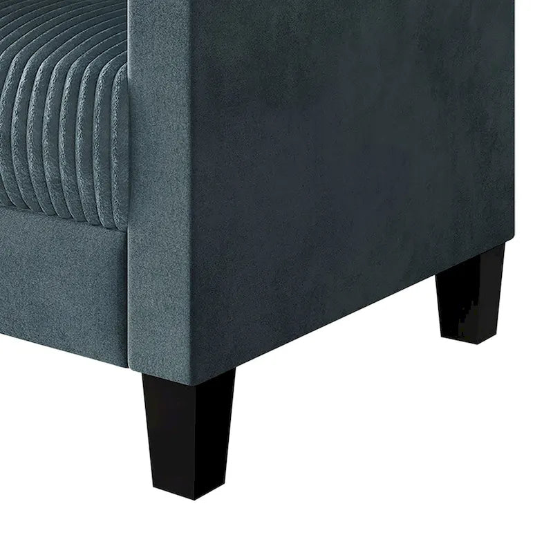 Champagne / Light Blue / Brown / Red / Grey / Black Corduroy Velvet Mid-Century Modern 3-Seat Sofa Set