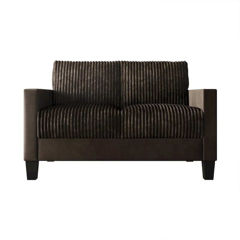 Champagne / Light Blue / Brown / Red / Grey / Black Corduroy Velvet Mid-Century Modern 3-Seat Sofa Set