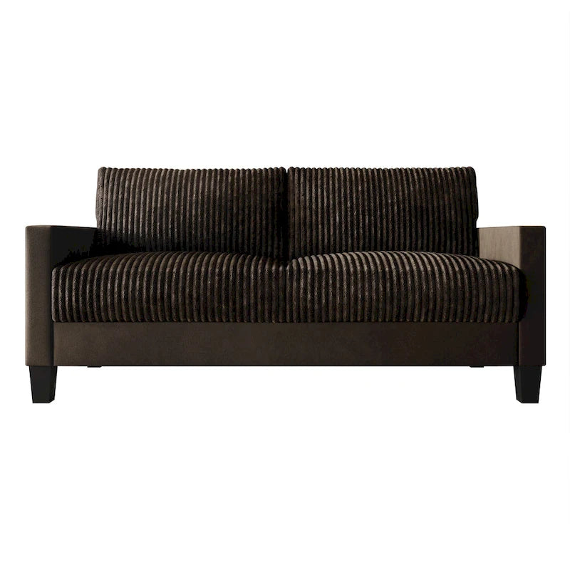 Champagne / Light Blue / Brown / Red / Grey / Black Corduroy Velvet Mid-Century Modern 3-Seat Sofa Set