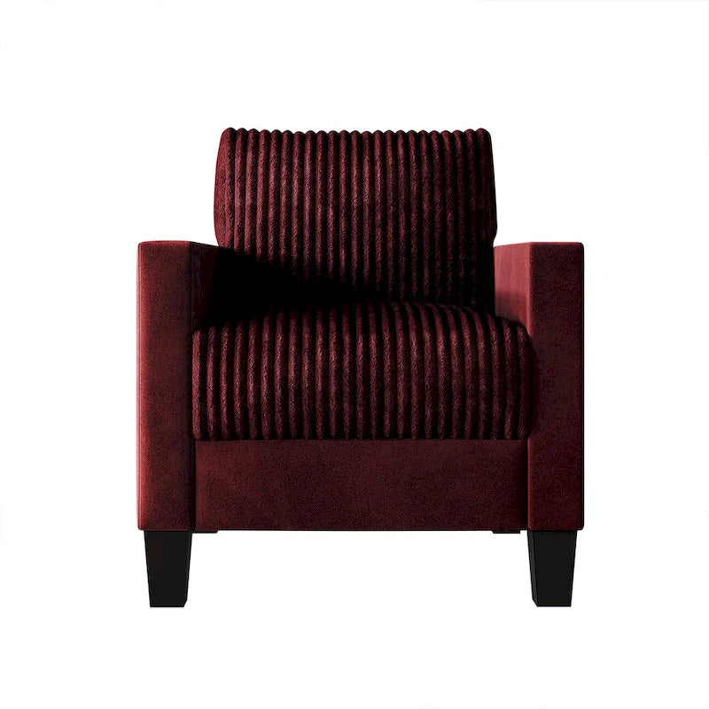 Champagne / Light Blue / Brown / Red / Grey / Black Corduroy Velvet Mid-Century Modern 3-Seat Sofa Set
