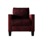 Champagne / Light Blue / Brown / Red / Grey / Black Corduroy Velvet Mid-Century Modern 3-Seat Sofa Set