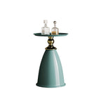 Round Iron Side Table, Minimalist Style, for 1 Person, Gold/Blue/Green